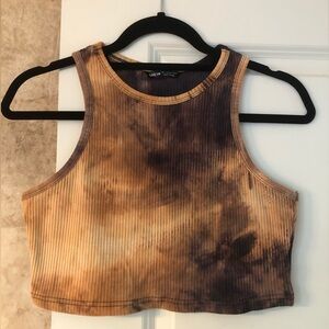 Large tie die crop shirt from Shein